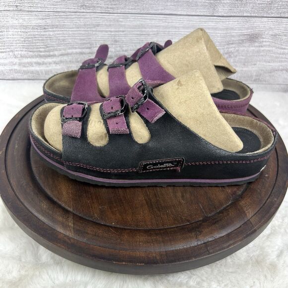 Goletta Women’s Black Purple Colorblock Strap Sandals Size 39 / US 8-8.5 - Picture 4 of 10